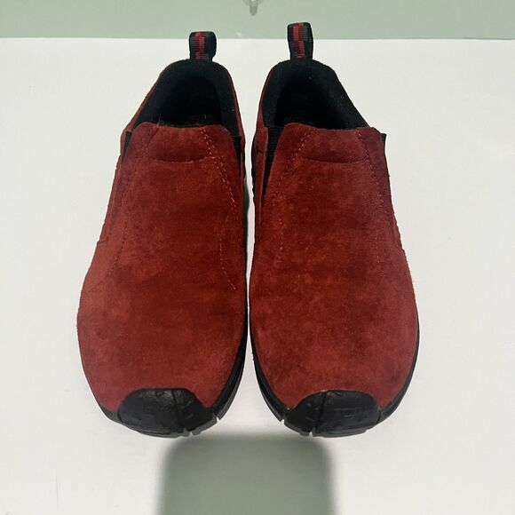 Merrell Shoes Women's Size 6.5 Jungle Moc Red Sunset Suede Leather Slip On Mules - Picture 8 of 14